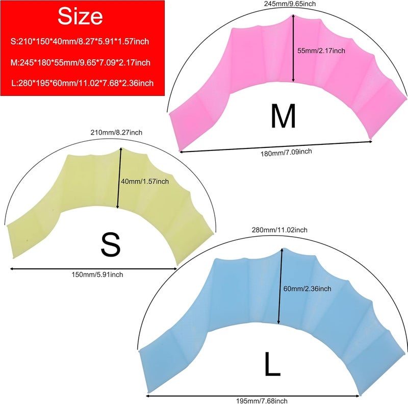SquEqu 3 Pair Swim Paddles Hand Swim Fins Booster Swimming Training Hand Paddles Silicone Webbed Swimming Training Swim Gloves for Snorkeling Scuba Lap Flipping Water Resistance Water Aerobics - Image 2
